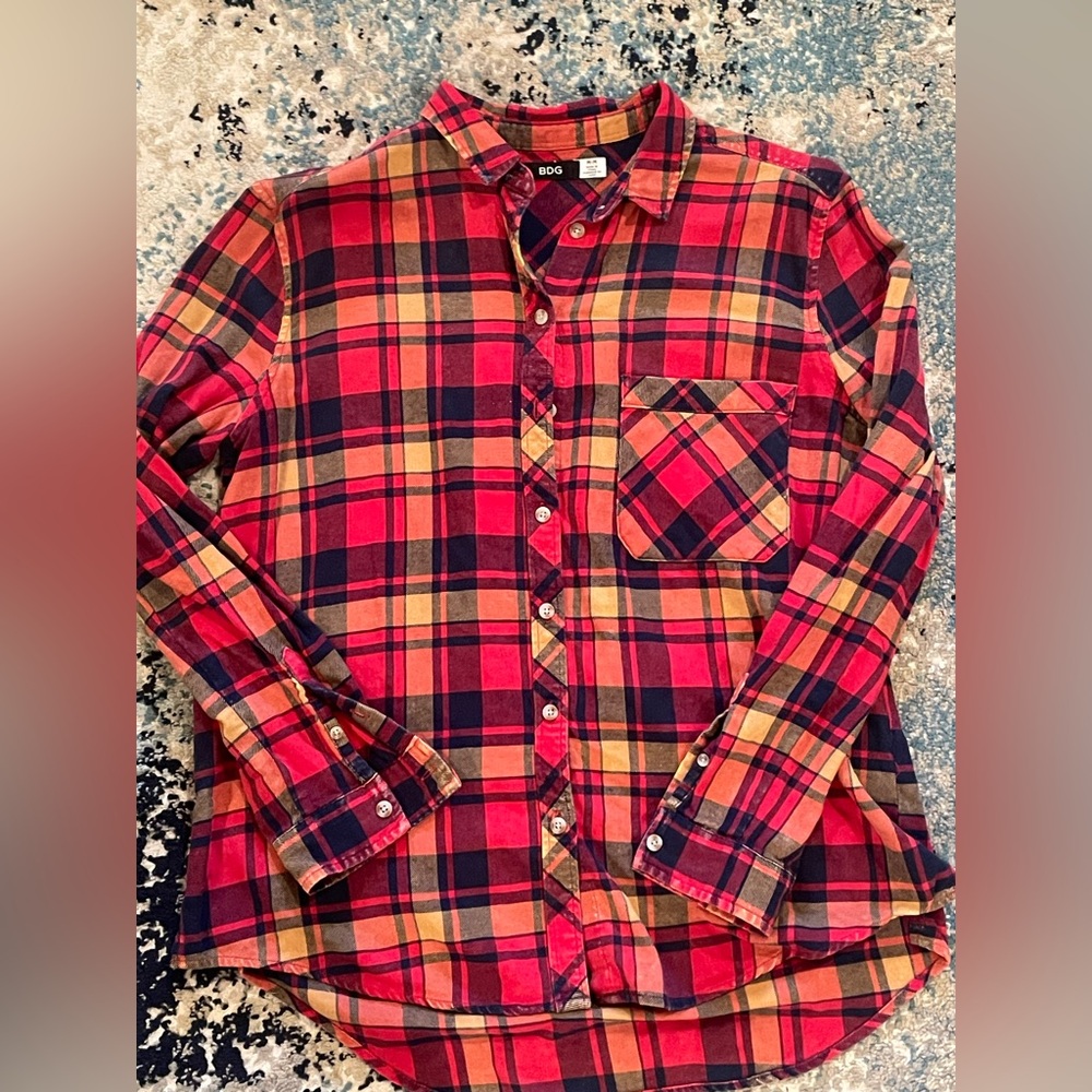 BDG 100% Cotton Plaid Flanel Buttondown *Excellent Cond* Sz. M
